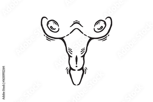 Hand drawn Uterus Womb icon vector sketch illustration