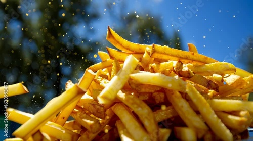 Pile of Golden French Fries / 山盛りの黄金色のフライドポテト
