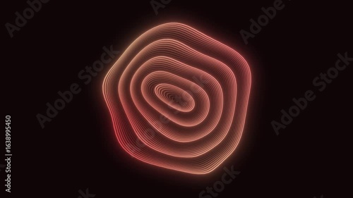 Abstract Neon Contour Lines Animation Background with Futuristic Wave Pattern