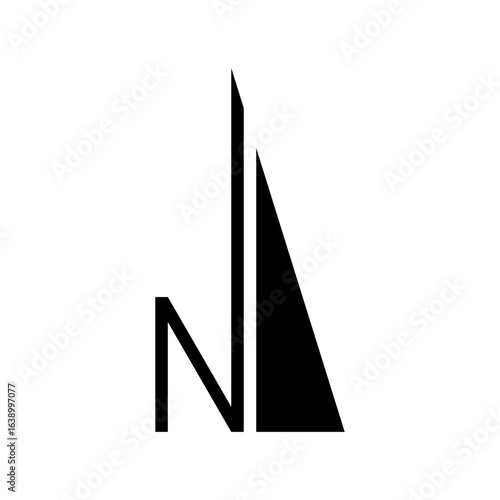 Architectural north arrow and compass outline vector