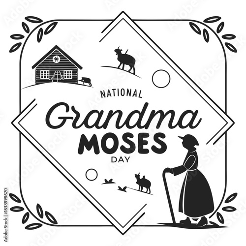 NATIONAL GRANDMA MOSES DAY vector illustration