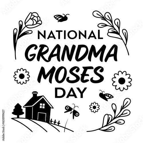 NATIONAL GRANDMA MOSES DAY vector illustration