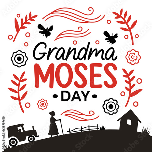 NATIONAL GRANDMA MOSES DAY vector illustration