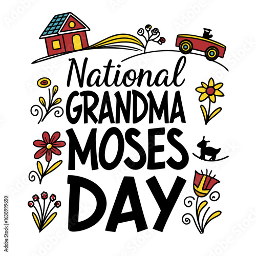 NATIONAL GRANDMA MOSES DAY vector illustration