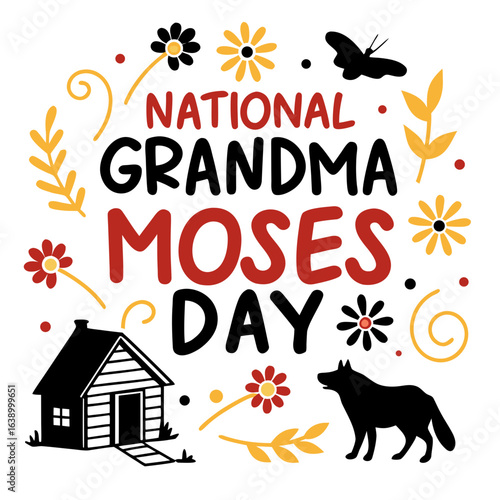 NATIONAL GRANDMA MOSES DAY vector illustration