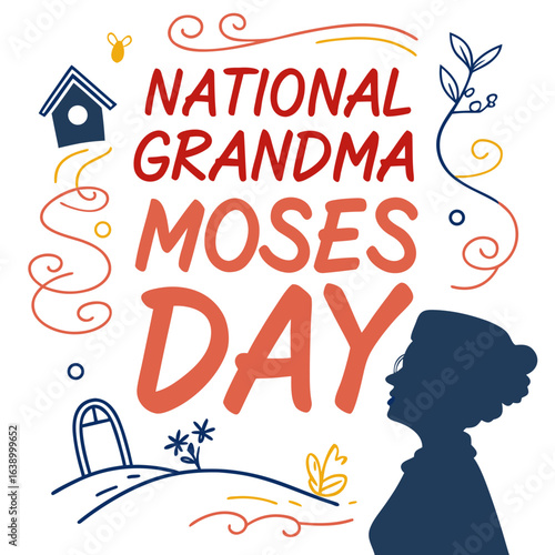 NATIONAL GRANDMA MOSES DAY vector illustration
