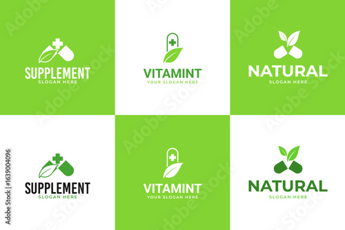 Set collection supplement logo design template vector illustration idea