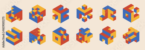 Set of minimal 3D geometric design elements