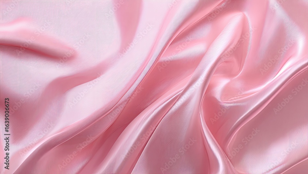 Fototapeta premium Smooth, flowing, pale pink silk fabric draped in soft folds