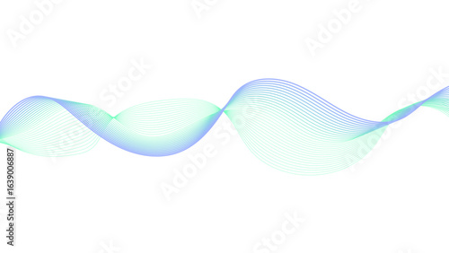 A smooth, wavy blue and violet ribbon on a white background. A simple digital illustration of a fluid blue line.