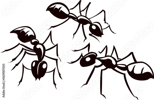 set of ants. Insect Insects ant ants emmet pismire banner Vector, vector set silhouette. abstract illustration ant set vector line art