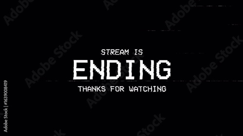 animation Stream is ending text. 4k video