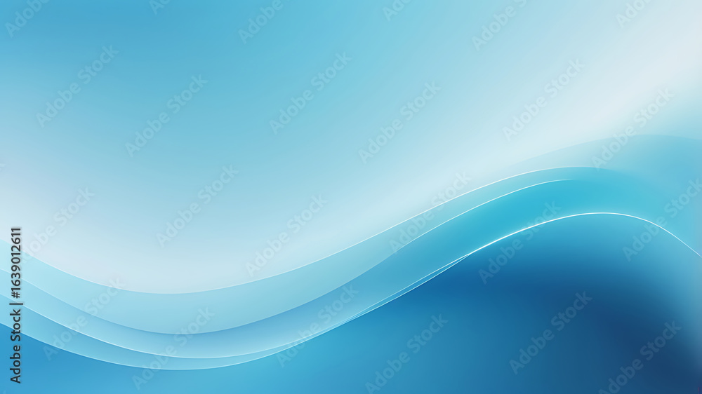 Fototapeta premium Clean Blue Abstract Background with Smooth Flowing Waves ai