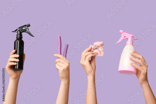 Female hands with different...
