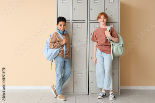 Diverse schoolchildren with...