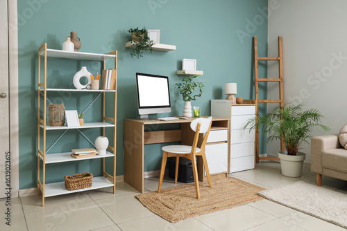 Modern home office interior...