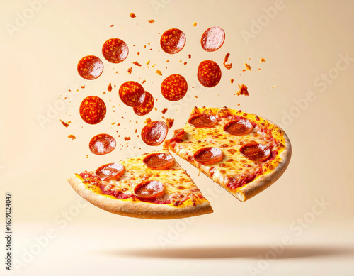 Delicious Pepperoni Pizza Slices Exploding with Flavor and Toppings