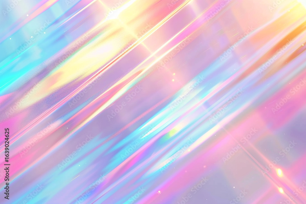 Obraz premium 虹色に輝くホログラムオーロラ背景 Generative AI 