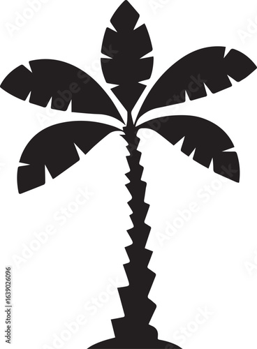 Silhouette Style Vector Palmetto Tree Logo Icon – Minimal Tropical Palm Symbol for Coastal, Beach, Resort, or Travel Branding, Elegant Monochrome Nature Graphic Design for Print, Web, and Merchandise