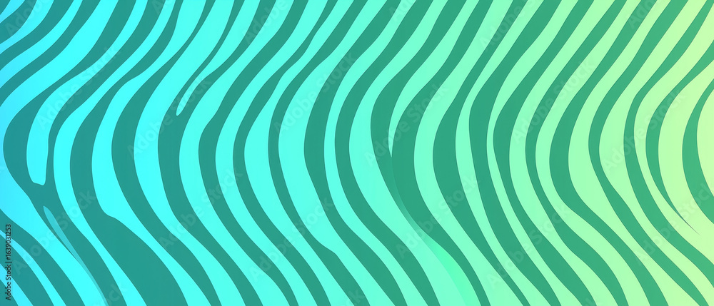 Abstract teal and green wavy stripes background Abstract teal and green wavy stripes background