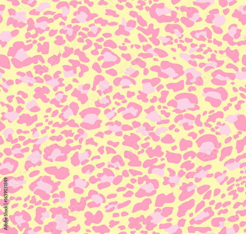 Leopard print. seamless background. Animal skin background with  colorful spots on a beige background. Abstract texture of exotic jungle. Repeat design for decor, fabric, textiles, wallpaper