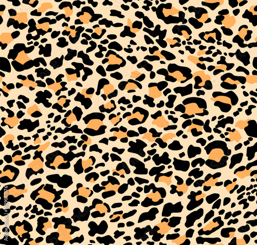 Leopard print. seamless background. Animal skin background with  colorful spots on a beige background. Abstract texture of exotic jungle. Repeat design for decor, fabric, textiles, wallpaper