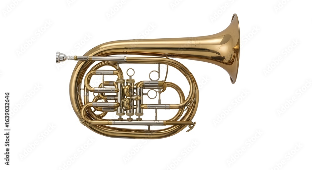 Obraz premium Isolated Gold Mellophonium Musical Instrument