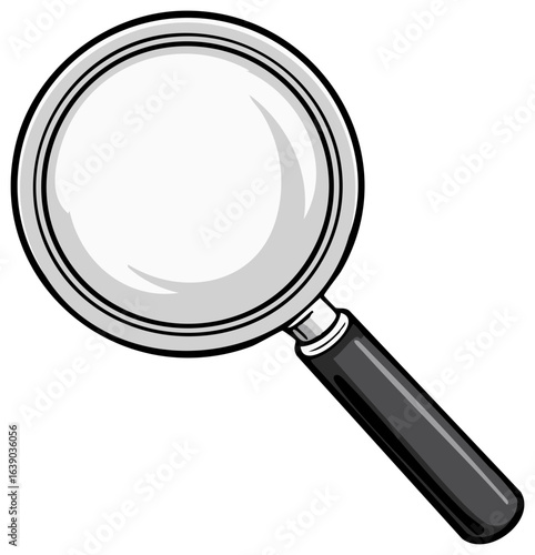 Magnifying glass illustration, exploration icon, magnifying device, discovery tool