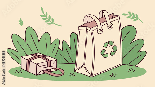 Eco friendly gift ideas with reusable shopping bag and wrapped present for sustainable living lifestyle