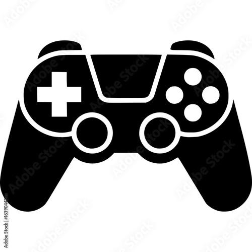 Game Controller Icon: A sleek, graphic rendering of a game controller, with precise button arrangements and a clean, modern design, perfect for digital interface, gaming, and entertainment design.