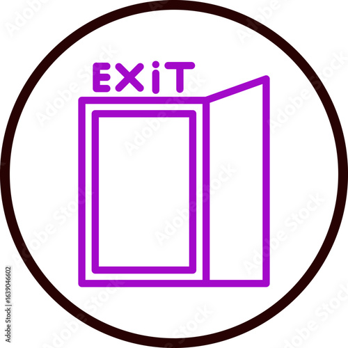 Election Exit Poll Vector Line Purple Circle Black