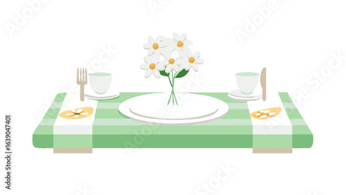 Elegant table setting with floral centerpiece and tableware for a special occasion or event decor idea