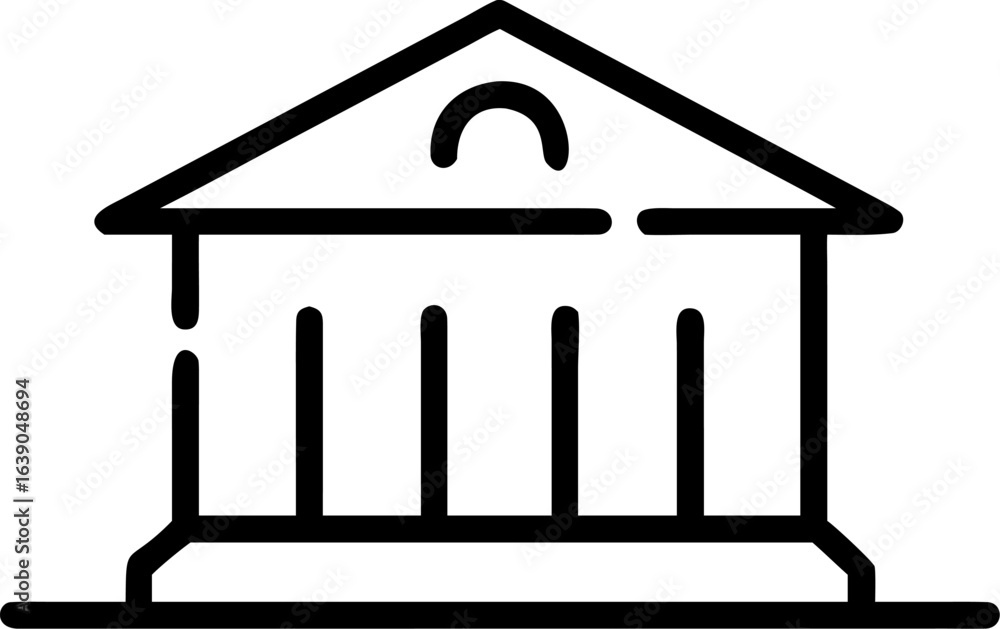 Classic architectural illustration of a grand historical museum building with intricate details Classic architectural illustration of a grand historical museum building with intricate details