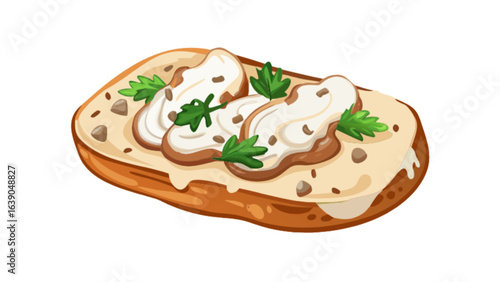 Delicious mushroom toast recipe with creamy sauce and parsley garnish for breakfast or brunch ideas recipe