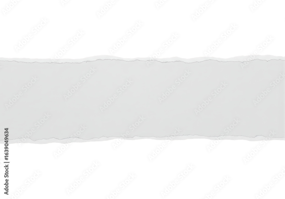 Obraz premium Torn white paper strip isolated on transparent background