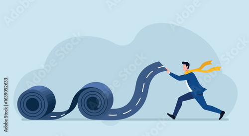 Overcoming Challenges and Hard Work Illustration