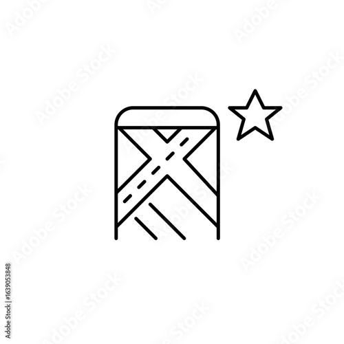 Map or travel apps, bookmarking places, itinerary planners. Pixel perfect, editable stroke vector icon