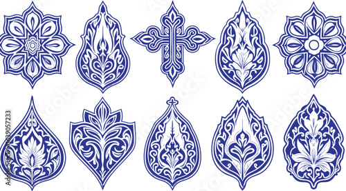 mandala floral pattern isolated on white background.