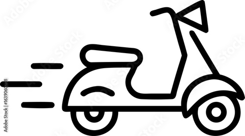 Delicious pizza slice being delivered quickly by a cheerful scooter driver perfect for food service