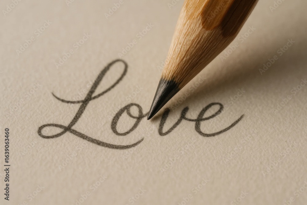 Fototapeta premium Love is in the air - captured by a pencil