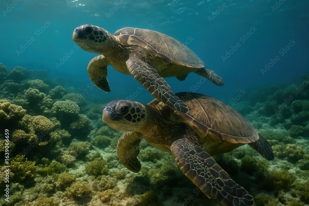 Fototapeta premium A Tale of Friendship in the Deep Blue