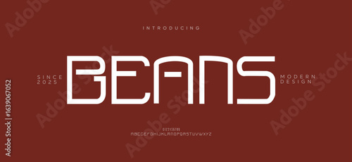Beans minimal creative tech logo alphabet fonts. Typography minimalist urban sans serif digital fashion future creative logos fonts. vector illustration