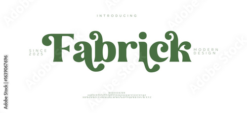 Fabrick  Luxury font alphabet logo. Typography beautiful fashion elegant classic letters serif italic fonts decorative wedding vintage blossom logos. vector illustration