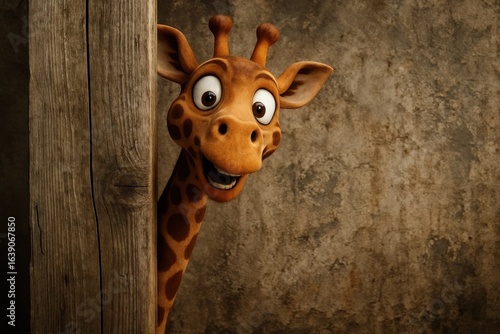 A whimsical giraffe's curiosity