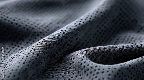 flat fabric. no depth. extreme close-up of mesh athletic fabric, synthetic sportswear material with fine holes and breathable structure