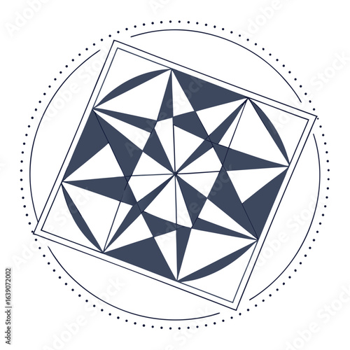 Classic Building Compass Rose Logo for University or Historical Society.

