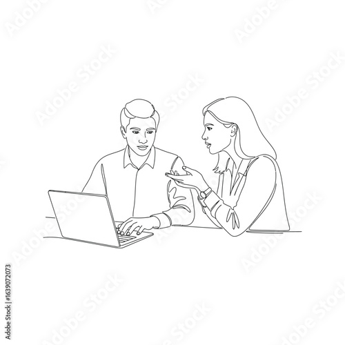 elderly couple with computer