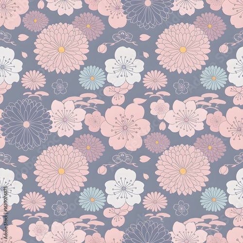 Wallpaper Mural seamless floral pattern Torontodigital.ca