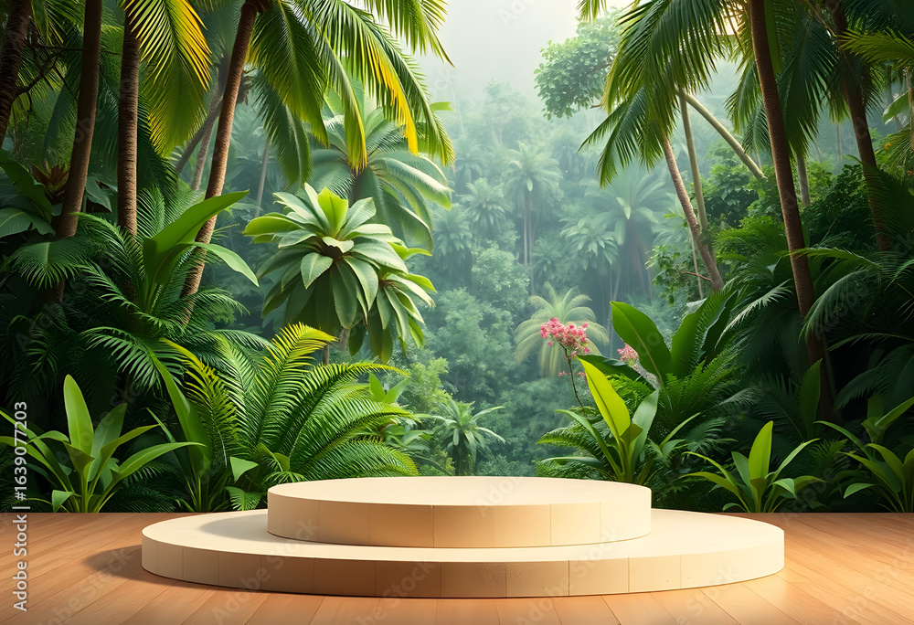 Fototapeta premium Tropical Jungle Product Display Podium