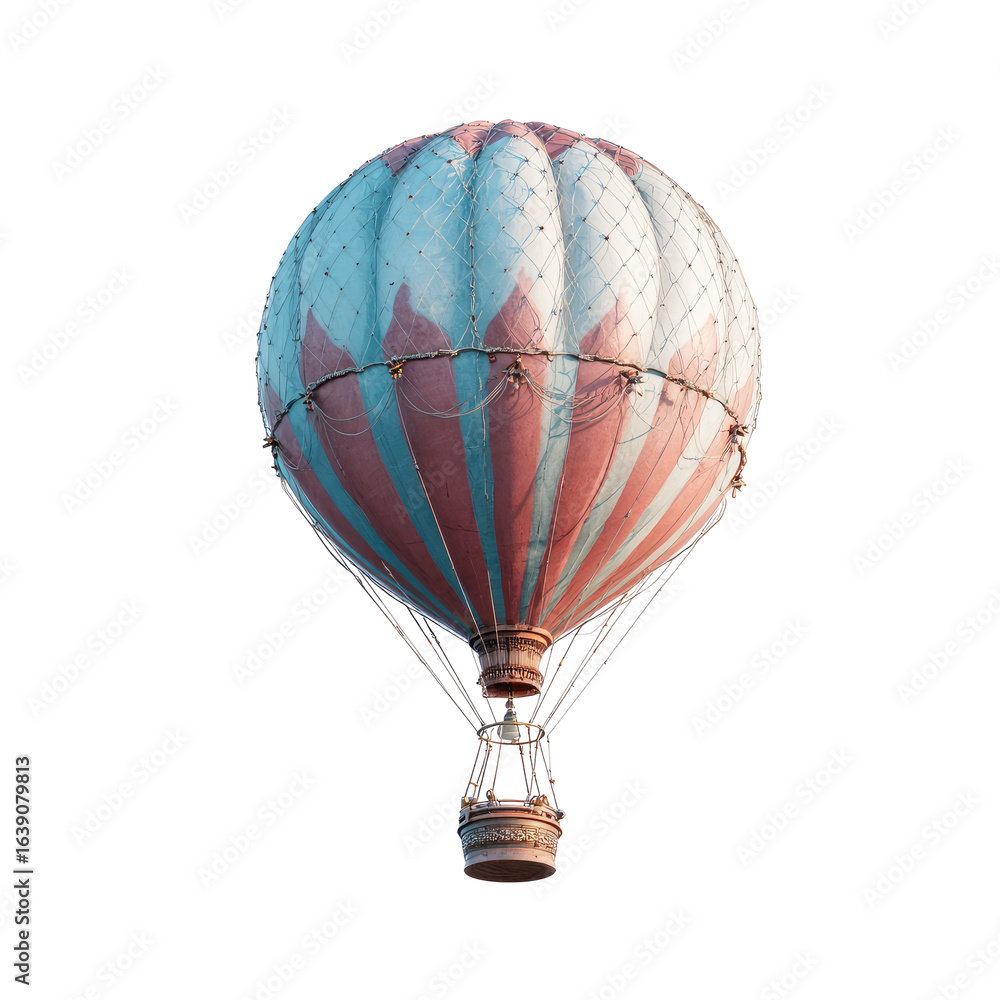 Obraz premium Vintage hot air balloon sunrise flight, travel
